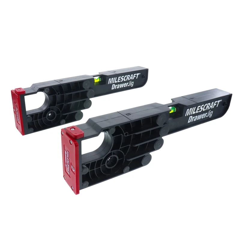 Milescraft 1341 Drawer Jig – Reversible Drawer Slide Jig for Drawer Installation – Easy-Align Tabs, Fences, and Level Position The Jigs for Accurate Support. Non-Marring Rubber to Protect Cabinets