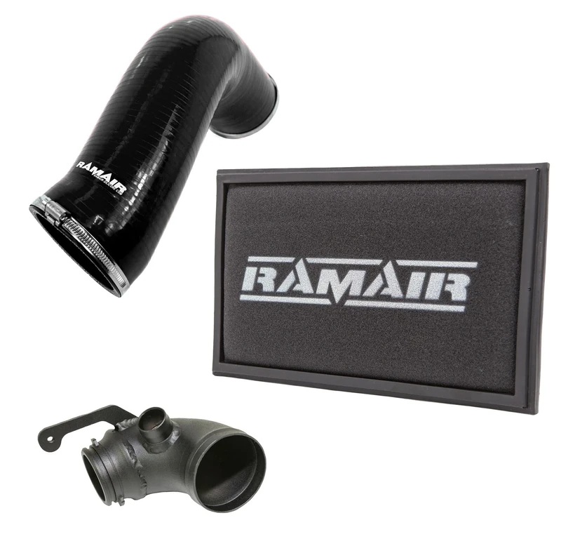 Black Ramair Panel Air Filter Intake Pipe Air Hose & Turbo Elbow - 1.8/2.0 TSI TFSI MQB