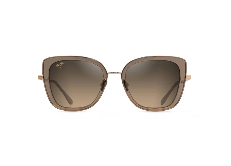 Maui Jim Unisex Violet Lake Sunglasses, Trans Taupe w/Gold, 54-20-145, Trans Taupe W/Gold, 54-20-145