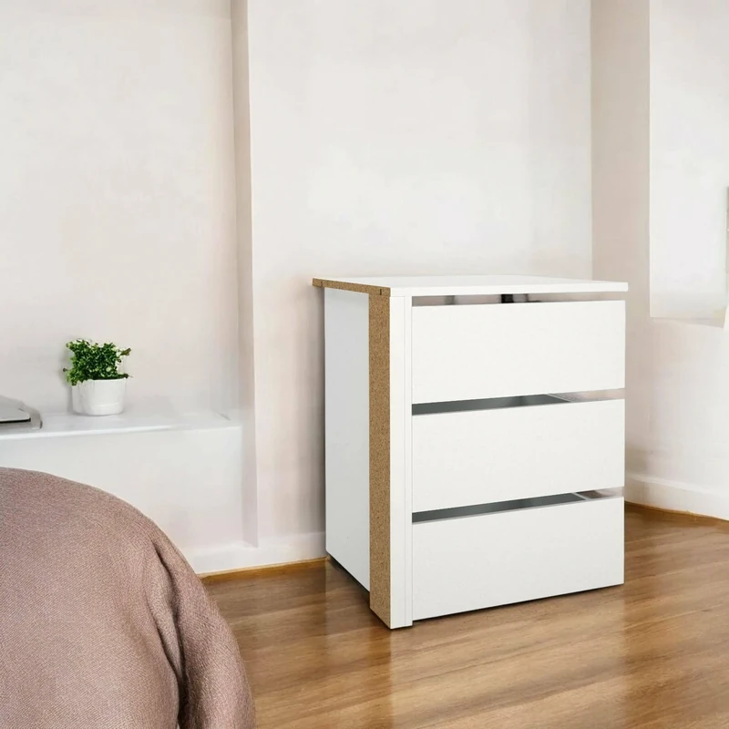 Dmora Valentine Chest of Drawers, Multi-Purpose Settimino, Bedroom Dresser, Cabinet with Drawers, 57 x 55 x H 70 cm, White