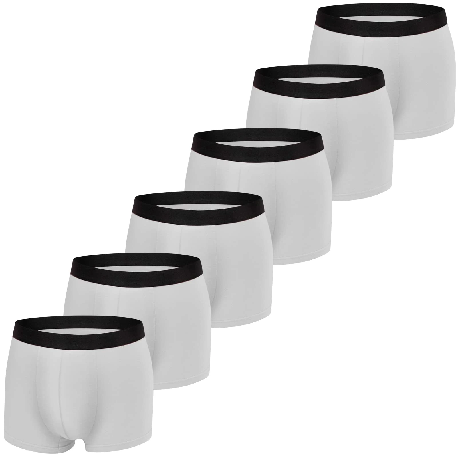 JIATAOBAO Boxer Shorts Mens (Pack of 6), Cotton Fitted Underwear Retro Trunks Breathable Briefs, Suitable For Leisure, Sports And Business, S, M, L, XL, XXL (S, Gray×6)