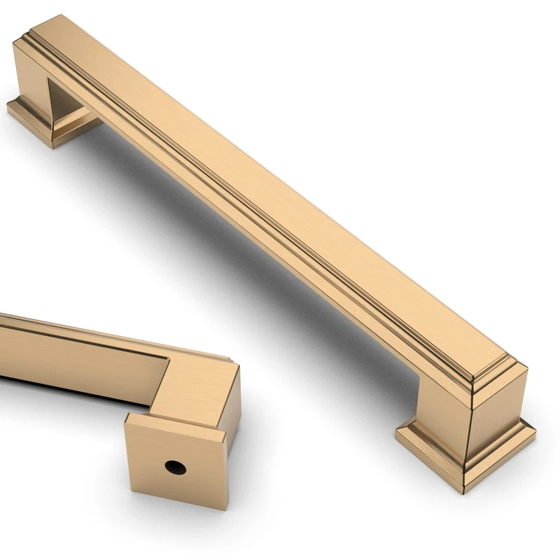 Asidrama 20 Pack 5 Inch(128mm) Champagne Bronze Kitchen Cabinet Handles Brushed Brass Cabinet Pulls Gold Kitchen Cabinet Hardware for Cupboard Drawer Pulls