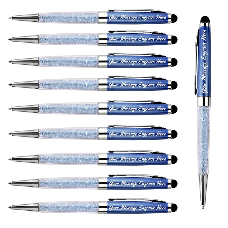 ANCOLOFIS Custom Business Pens Fancy Writing Pens Engraved with Name or Message, Team Name, Phone Number For journaling and office writing set - Perfect for Men and Women 10 Pens/Box
