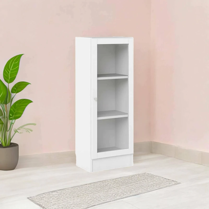Dmora Alexiane Bookcase, Office Shelf, Bookcase, Library, 41 x 28 x H 107 cm, White
