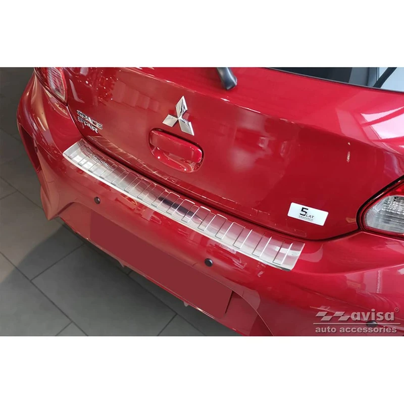 Avisa Stainless Steel Rear bumper protector compatible with Mitsubishi Space Star Facelift 2020- 'Ribs'