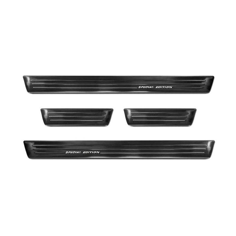 Avisa Black Inox door sill protectors compatible with Skoda Fabia IV Hatchback 2021- 'Special Edition' - 4-pieces - Image 1