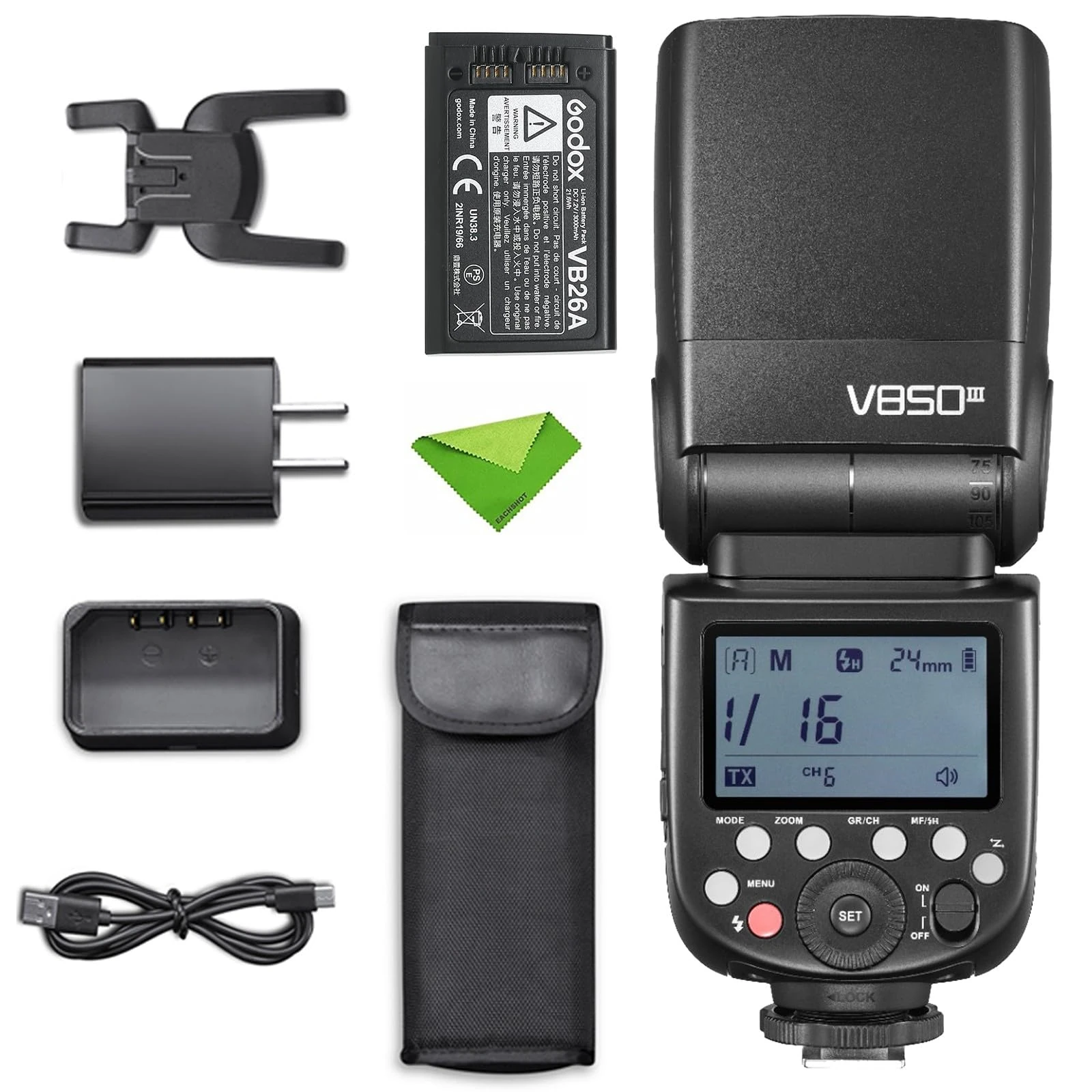 Godox V850III Flash Camera Flash Speedlight 7.2V/2600mAh HSS 1/8000 2.4G 1.5s Recycle Time 450 Full Power Pops for DSLR Cameras with Standard Hot Shoes for Canon, Nikon, Sony, Fuji, Panasonic, Olympus