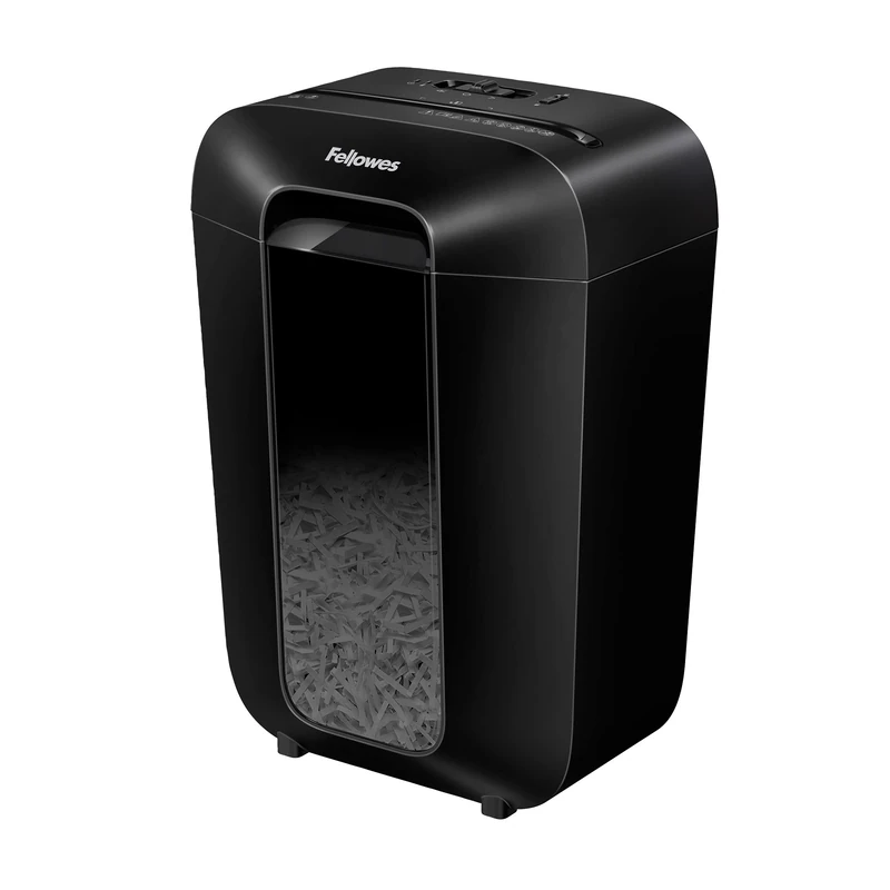 Fellowes Paper Shredder for Home Office Use - 11 Sheet Cross Cut Shredder for Home and Office Use - Deskside Shredder with 18 Litre Bin and Safety Lock - Powershred LX70 - High Security P4 - Black