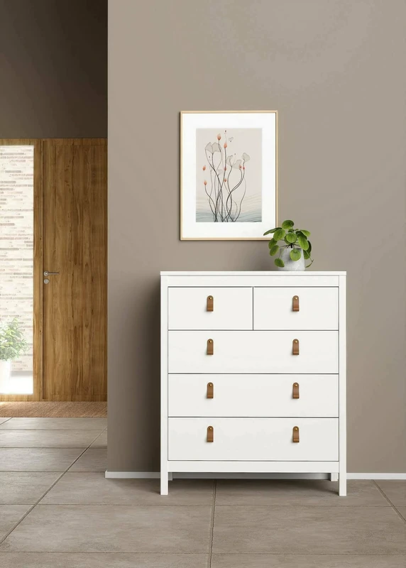 Dmora - Margo Chest of Drawers, Multipurpose Settimino, Bedroom Dresser, Cabinet with Drawers, 82 x 48 x H 99 cm, White