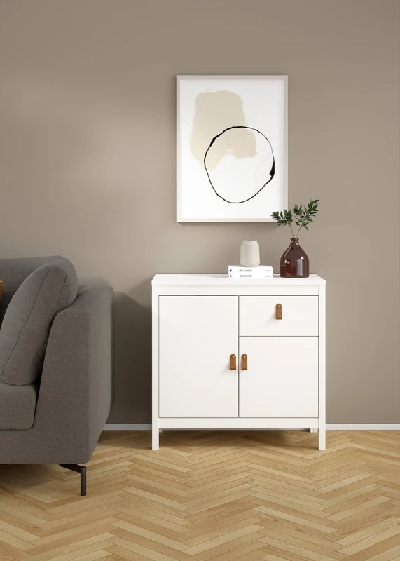 Dmora Lucienne Sideboard, Buffet for Living Room, Kitchen Pantry, 82 x 38 x H 80 cm, White