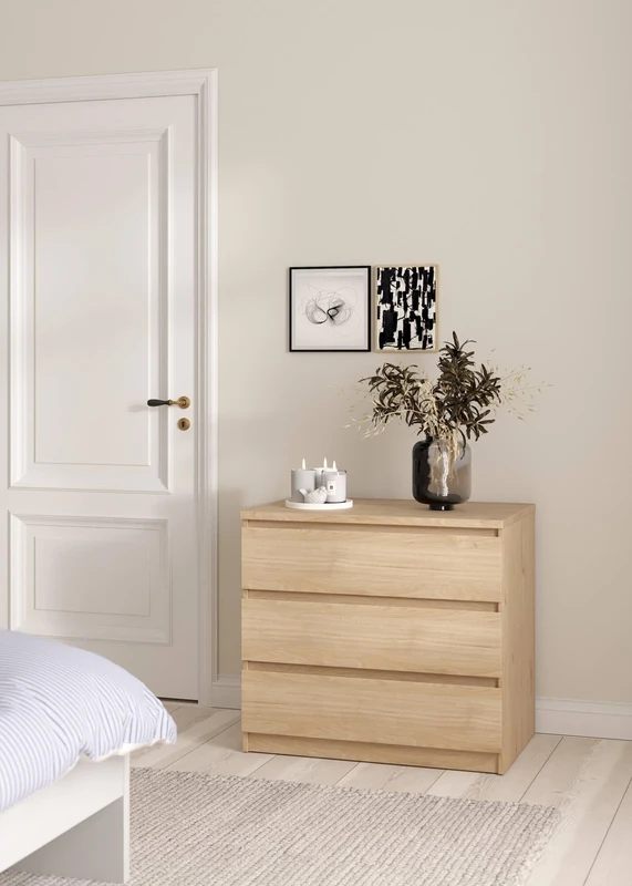Dmora Aglae Chest of Drawers, Multi-Purpose Settimino, Bedroom Dresser, Cabinet with Drawers, 77 x 50 x H 70 cm, Oak