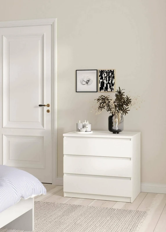 Dmora - Kommode Aglae, Mehrzweckkommode, Schlafzimmerkommode, Schrank mit Schubladen, 77x50 h70 cm, Weiß