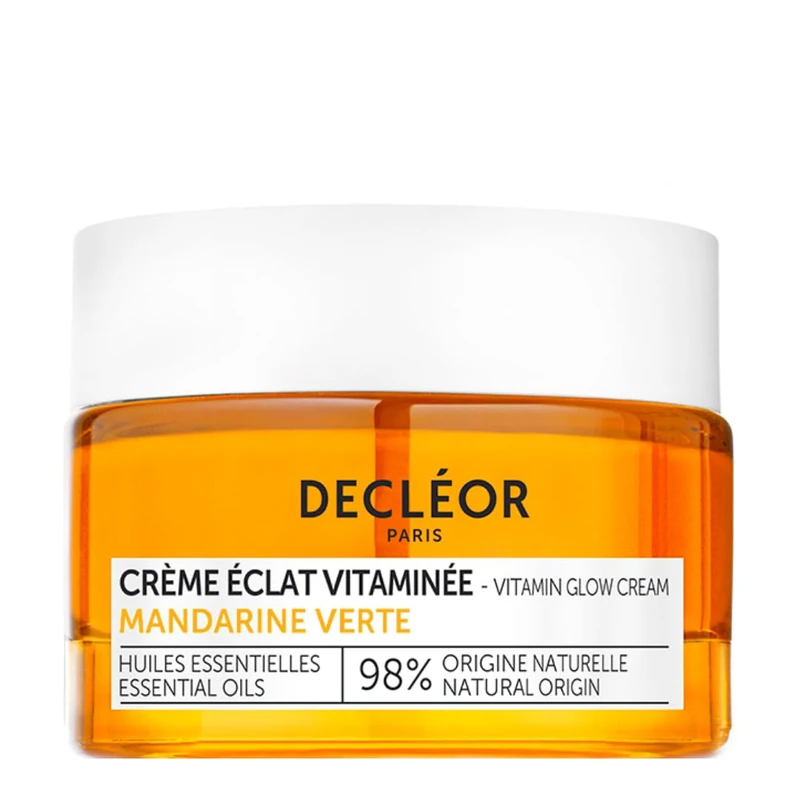 Decléor, Day Cream, Moisturiser, smooths The Appearance of fine Lines, Leaving Skin energised with a Healthy-Looking Glow, with Green Mandarin Essential Oils and Hyaluronic Acid, Vitamin Glow Cream - Image 1