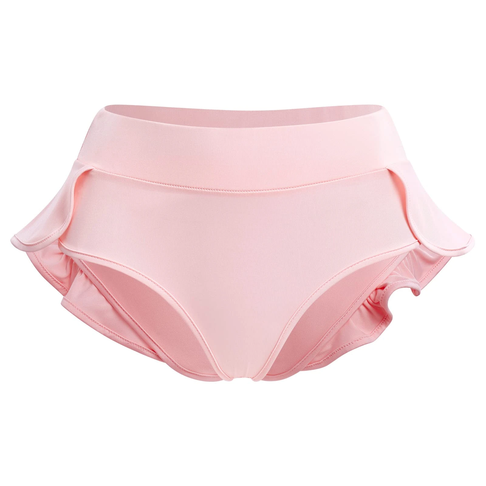 IBAKOM Women Ladies High Waist Ruffle Yoga Shorts Pole Dance Hot Pants Rave Bottoms Booty Shorts Night Party Hipster Knickers Clubwear Pink Medium