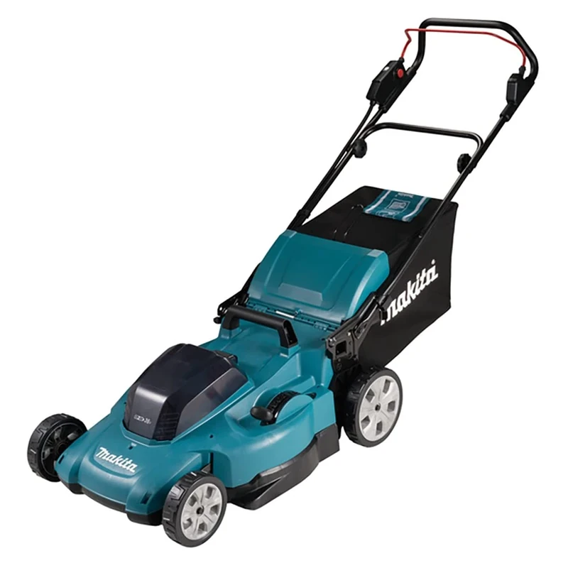Makita DLM538CT2 Twin 18V (36V) Li-ion LXT 530mm Lawnmower complete with 2 x 5.0 Ah Batteries and Charger, Blue