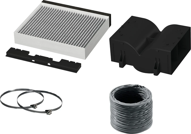 Bosch DWZ1CB1I4 Accessories for Cooker Hoods, Clean Air Standard Recirculation Kit (5 Pieces), Made in Germany