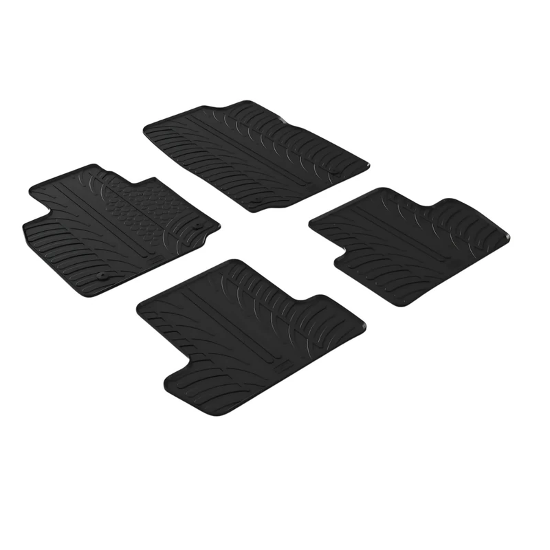 GLEDRING Set of Rubber Mats Compatible with Mazda MX-30 (DR) 2020 Onwards (T Profile 4 Pieces + Mounting Clips)