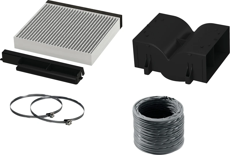 Bosch DWZ1DX1I4 Accessories for Cooker Hoods, Clean Air Standard Convection Set (5-Piece), Made in Germany
