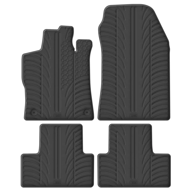 Gledring Rubber Mats Set Compatible with Peugeot 308 III HB 5-Door 2021 Onwards (T Profile 4-Piece + Mounting Clips)