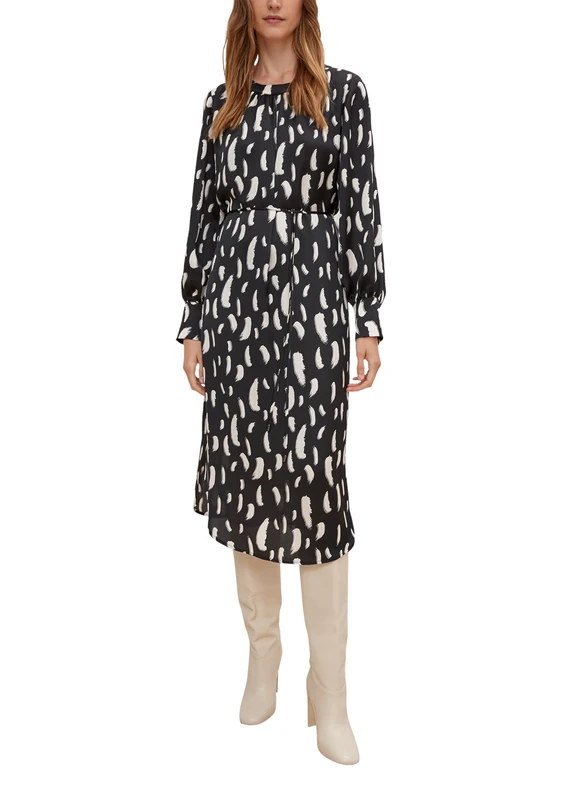 Comma Women's 60.2.61.20.200.2122157 Dress, 99b0 Black, 12