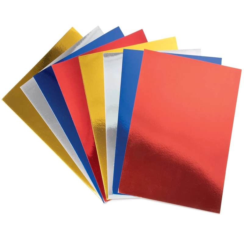 Baker Ross PJ123 Red White and Blue A4 Metallic Card - Pack of 20, Kids Craft Card Essentials, Arts and Crafts Materials for Kids - Image 1