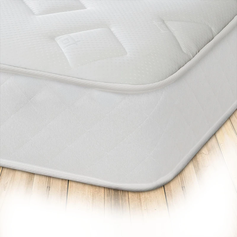 Starlight Beds Essentials Jump n Tac Single Memory Foam Mattress with Springs. 7.5 Inch Hybrid 3ft Budget Mattress. Soft, White Border (90 x 190 x 19 cm)