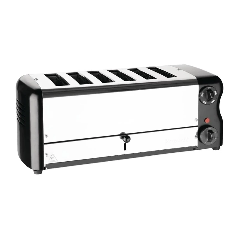 Rowlett 2.6kW Esprit 6-Slot Toaster with 2x Additional Elements & Sandwich Cage | Jet black | CH187