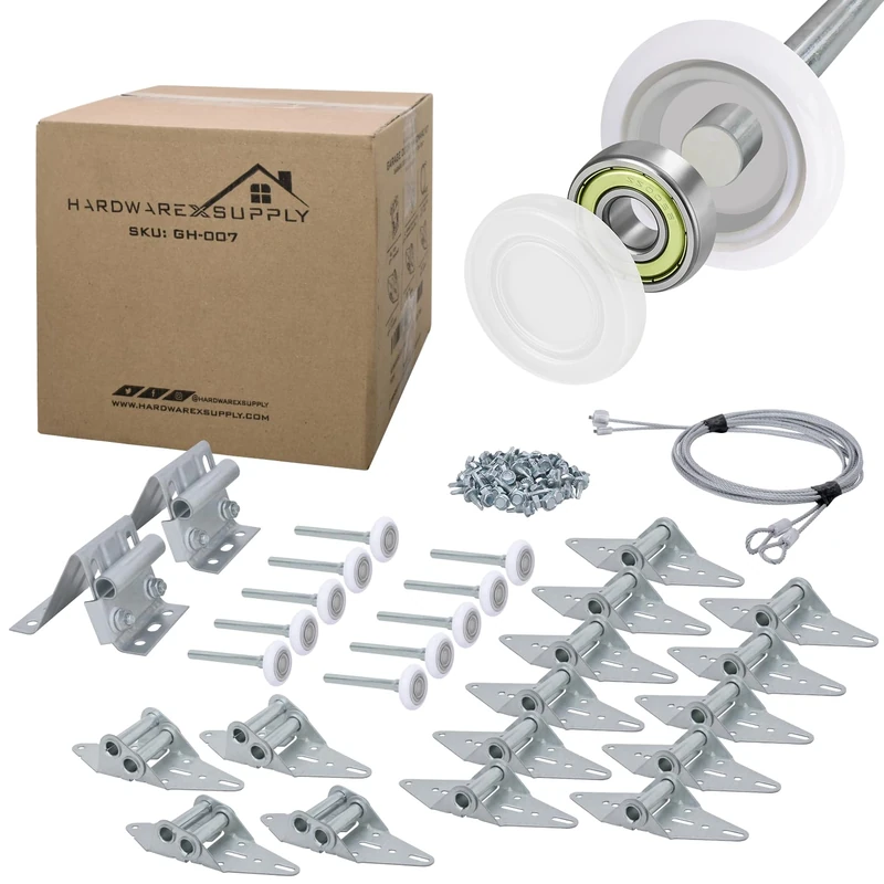 HardwareX Supply Garage Door Hinge Roller Bracket Hardware Tune Up Kit (7' Height (16'x7' or 18'x7'))