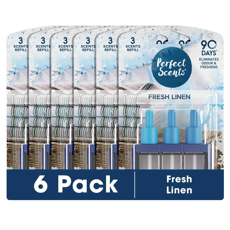 Perfect Scents 3 Scents Air Freshener Refill 6 Pack - Compatible with 3volution Fresh Linen 20ml
