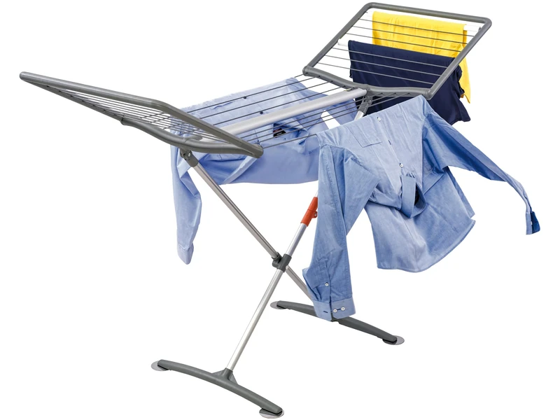 JUWEL Fashiondry Plus 40124 Premium Standing Dryer (Dimensions Closed Approx. 122 x 57 x 13.5 cm, Windproof, Tilt Resistance, Space-Saving, High-Performance Magnets in the Feet) - Image 1
