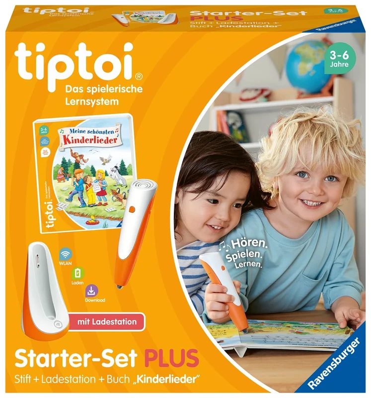 Ravensburger tiptoi Starter Set PLUS 00159 Pen and Book My Beautiful Children's Songs - plus Charging Station Amazon Exclusive