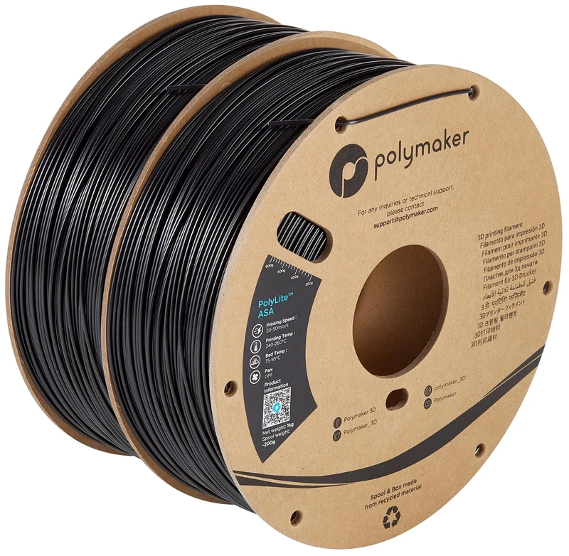 PolyLite ASA 1.75mm Bundle 2x1kg, Heat & Weather Resistant ASA Filament, Perfect for Outdoor 3D Printing