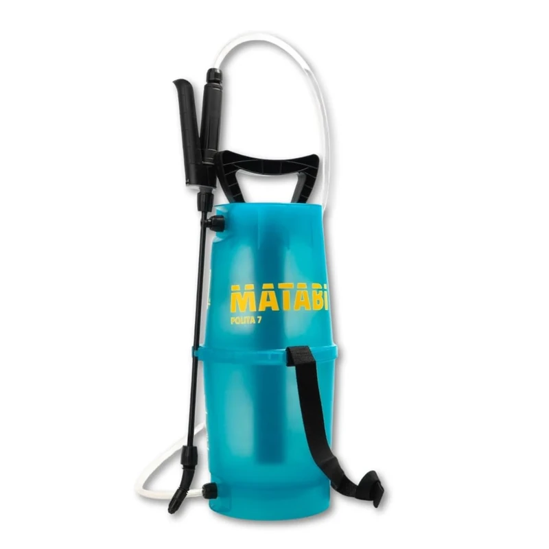 Matabi Polita 7 - Manual Pre-Pressure Sprayer - 5L Capacity - Ideal for Gardening, Allotment, and Plants - Adjustable Nozzle and Fibreglass Lance - Translucent Tank