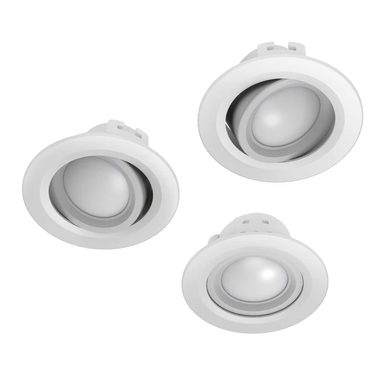 Hama WiFi LED Recessed Spotlight, 5 W, Voice/App Control, Adjustable, 3 Pieces, White