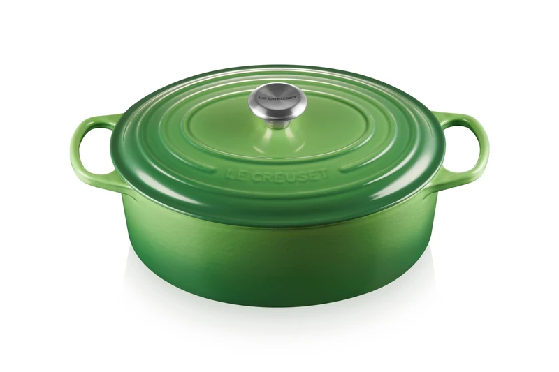 Le Creuset Signature Enamelled Cast Iron Oval Casserole Dish With Lid, 31 cm, 6.3 Litre, Bamboo, 21178314082430