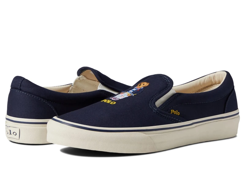 Polo Ralph Lauren Keaton Polo Bear Canvas Sneaker, Navy Bear, 8.5 UK