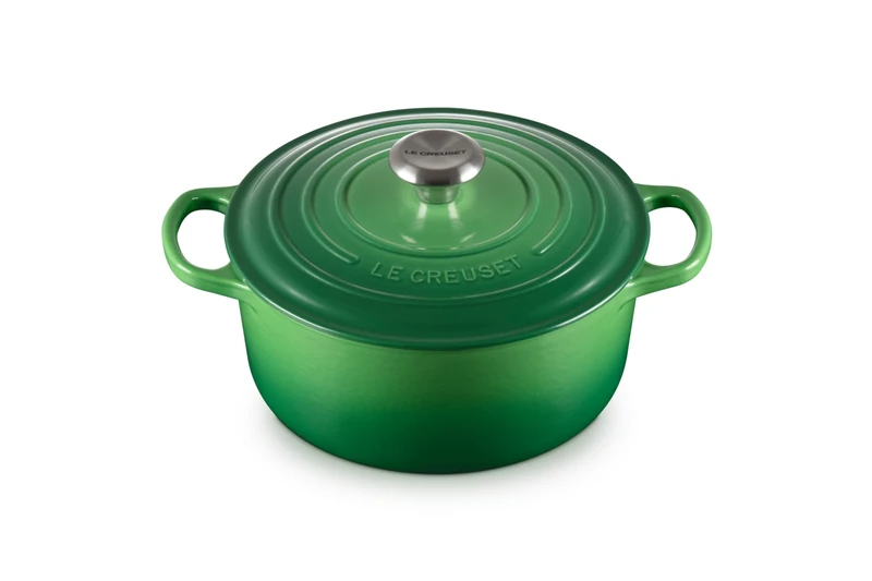 Le Creuset Signature Enamelled Cast Iron Round Casserole Dish With Lid, 24 cm, 4.2 Litre, Bamboo, 21177244082430