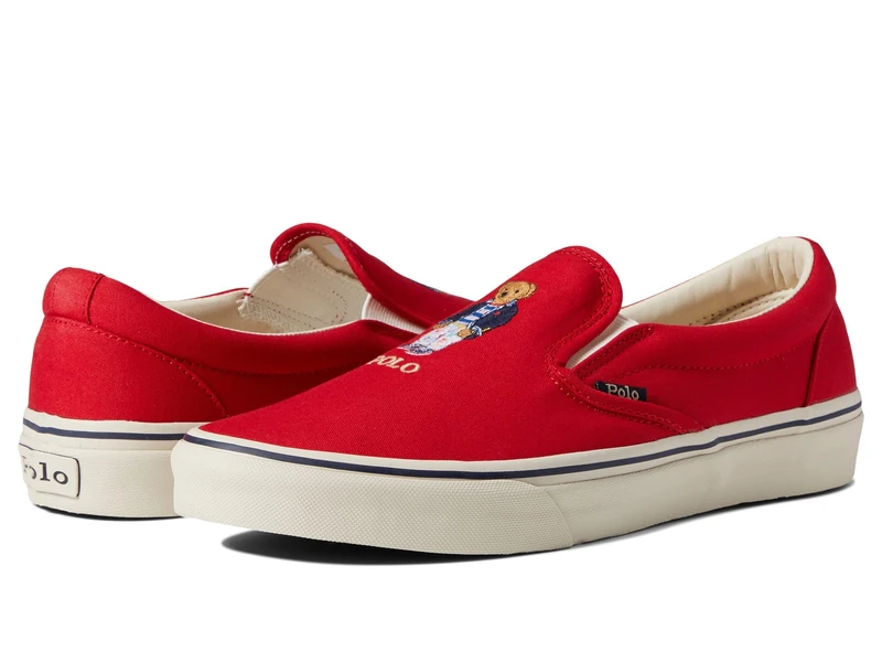 POLO RALPH LAUREN Men's Keaton-Slip Sneaker, Rl2000 Red Bear, 8.5 UK