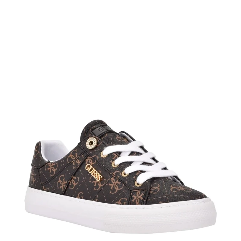 GUESS Women's Loven Sneaker, Brown Multi 908, 6.5 UK