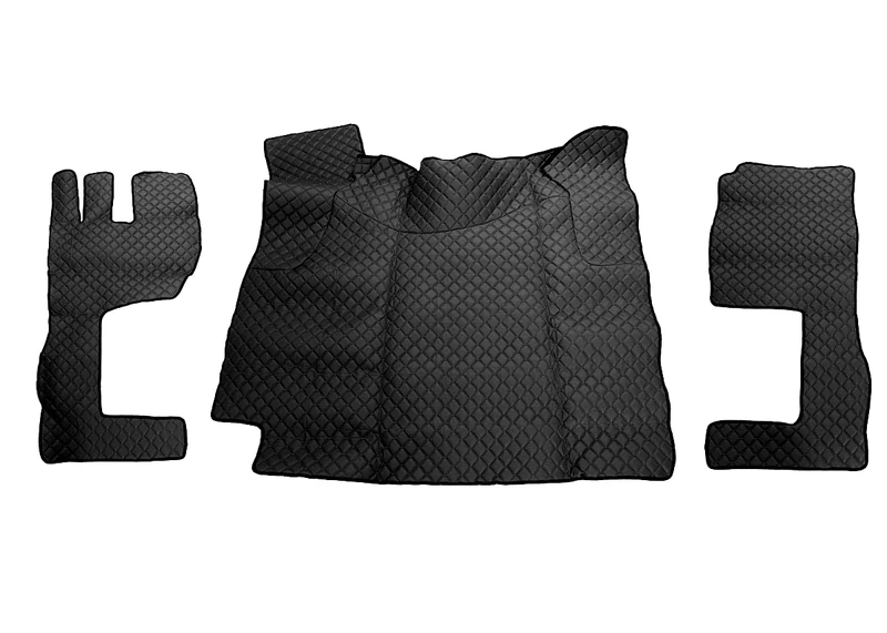 Floor Mats Compatible with FH 2009-2013 Automatic Black Sponge Eco-Leather - Image 1