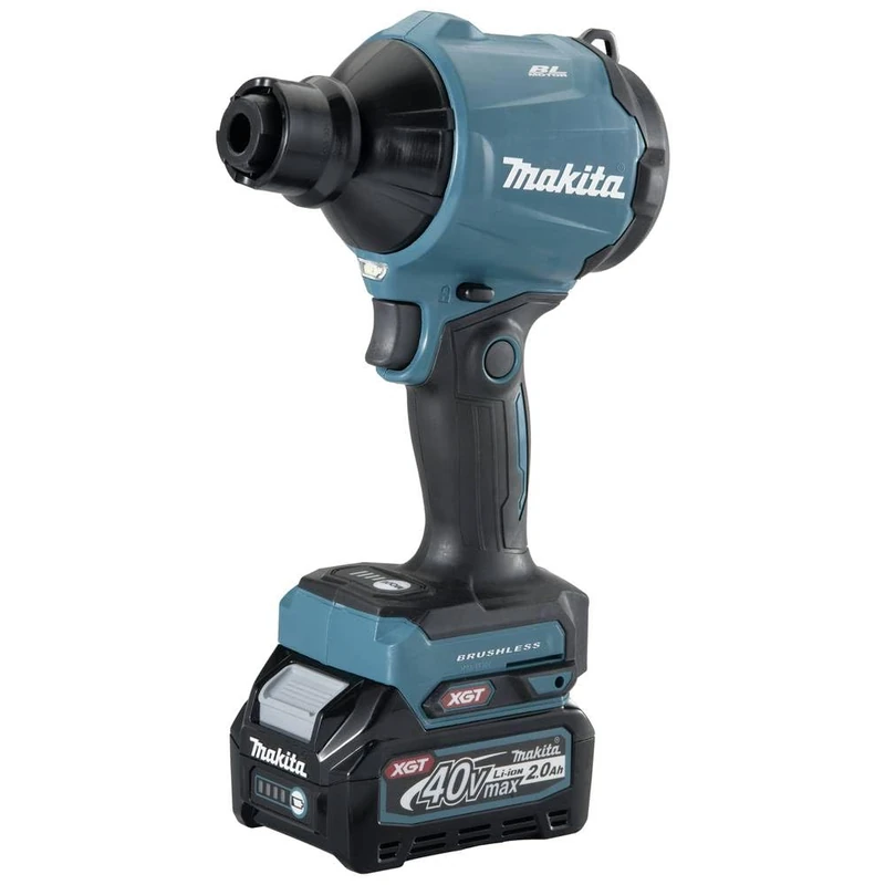 Makita AS001GA102 Battery Blower 40 V Max. / 2.0 Ah, 1 Battery + Charger in Transport Bag, Petrol Blue