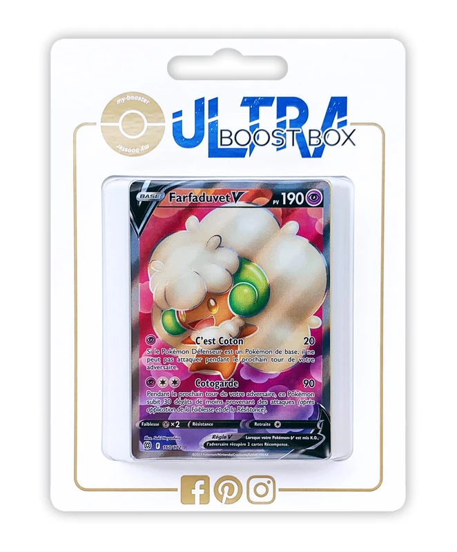 Farfaduvet V (Whimsicott V) 160/172 Full Art - Ultraboost X Epée et Bouclier 9 - Stars Étincelantes - Box of 10 Pokemon French cards