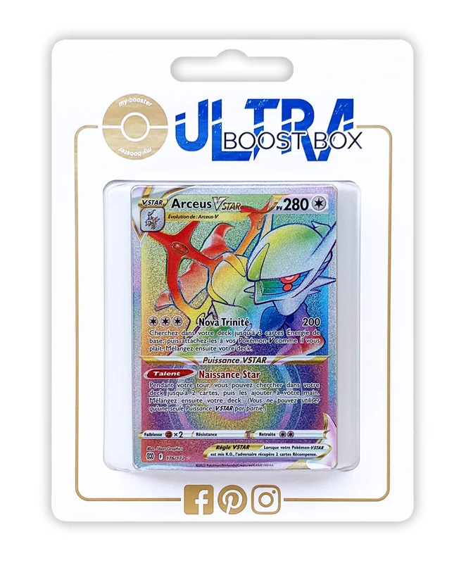 Arceus VSTAR 176/172 Shiny Rainbow - Ultraboost X Epée et Bouclier 9 - Stars Étincelantes - Box of 10 Pokemon French Cards