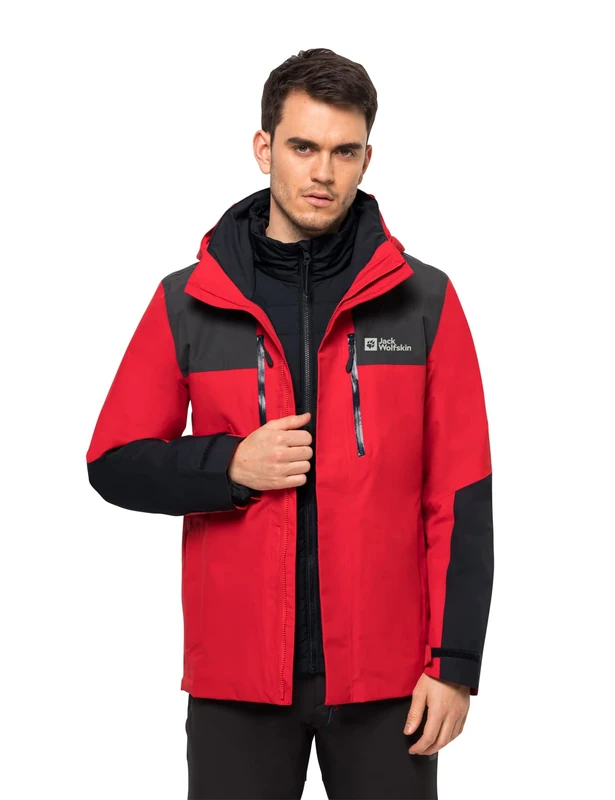 Jack Wolfskin Men's Jasper 3-in-1 JKT M Jacket, Adrenaline Red, M