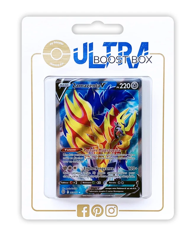 Zamazenta V 163/172 Full Art - Ultraboost X Epée et Bouclier 9 - Stars Étincelantes - Box of 10 Pokemon French cards