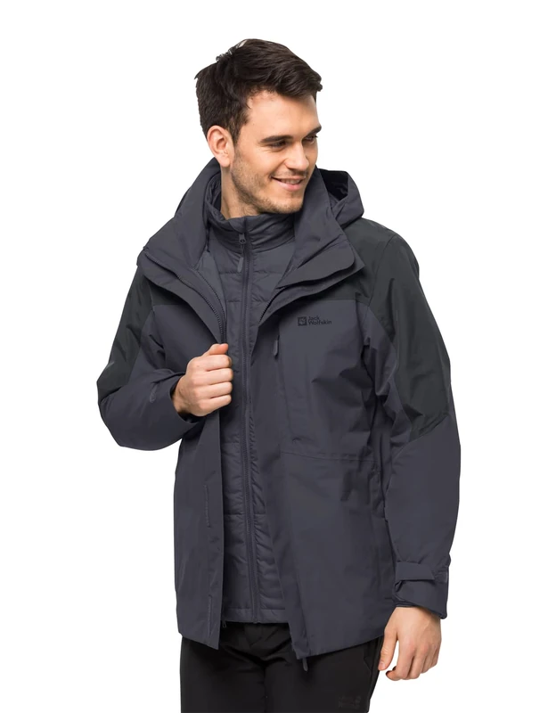 Jack Wolfskin Romberg 3In1 Jacket, Ebony, XXL Men's