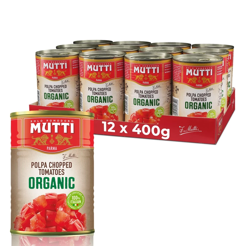Mutti Organic Chopped Tomatoes 400g (Pack of 12)
