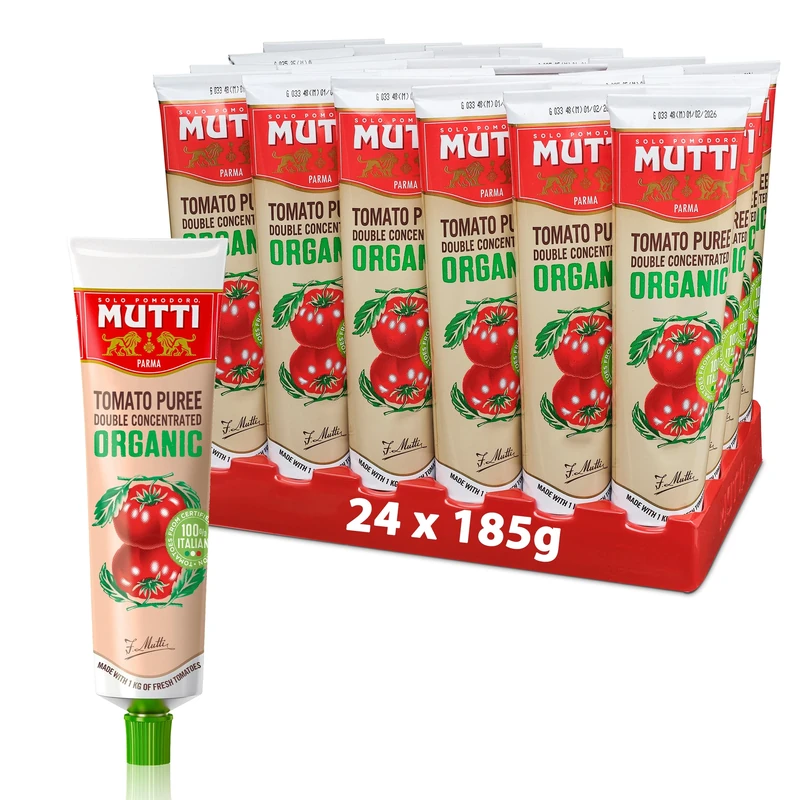 Mutti Organic Double Concentrate Tomato Purée 185g, 24 pack