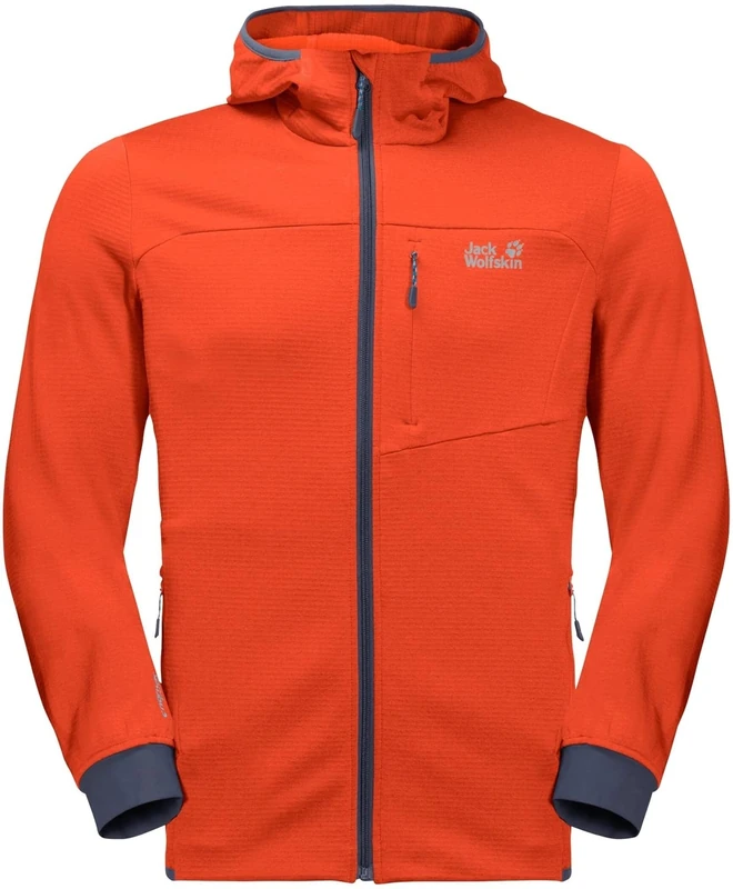 Jack Wolfskin Men's Hydro Grid Fleece M Outerwear, Fire Red, XXL