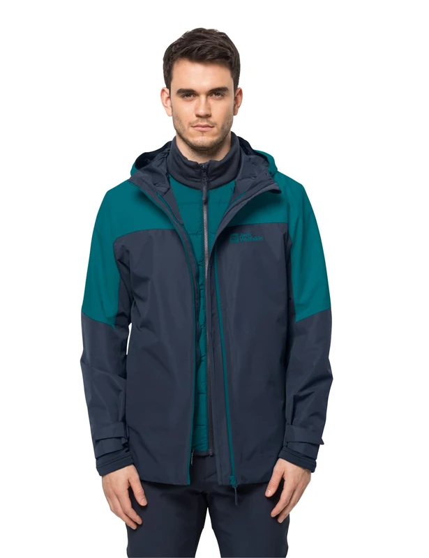 Jack Wolfskin Glaabach 3 In1 Jacket, Bay Blue, M Men's
